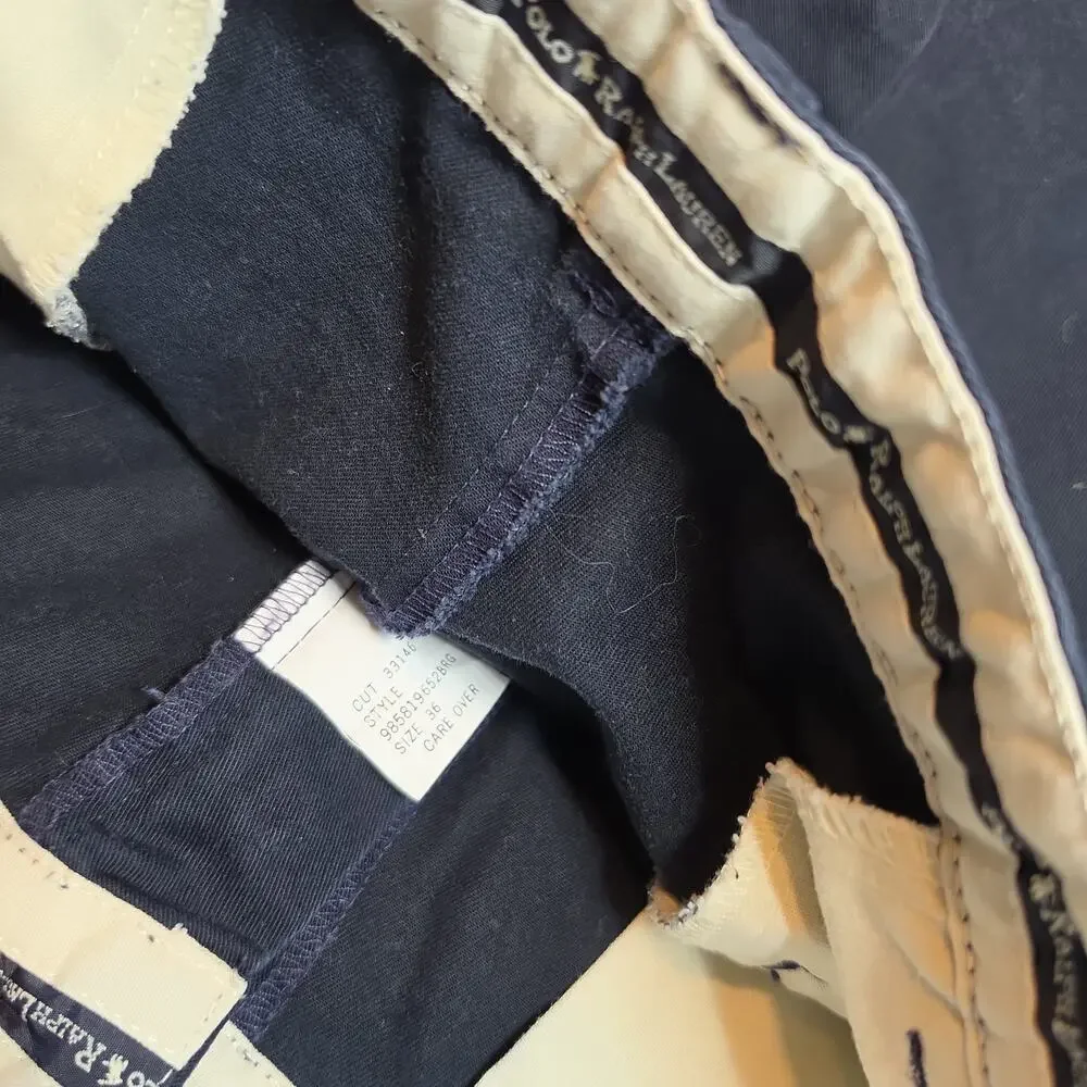 VTG Polo Ralph Lauren Shorts Men 36 Navy Blue 8